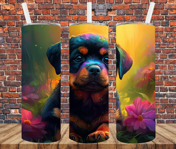 Baby Rottweiler - Tumbler Wrap Sublimation Transfers