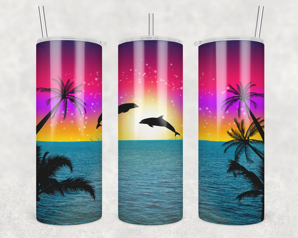 Dolphin Sunset - Tumbler Wrap Sublimation Transfers