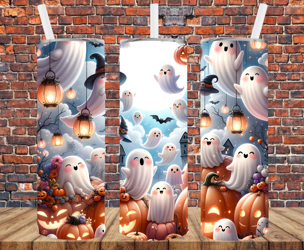 Happy Ghosts - Tumbler Wrap - Sublimation Transfers