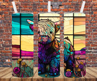 Stained Glass Cow - Tumbler Wrap Sublimation Transfers